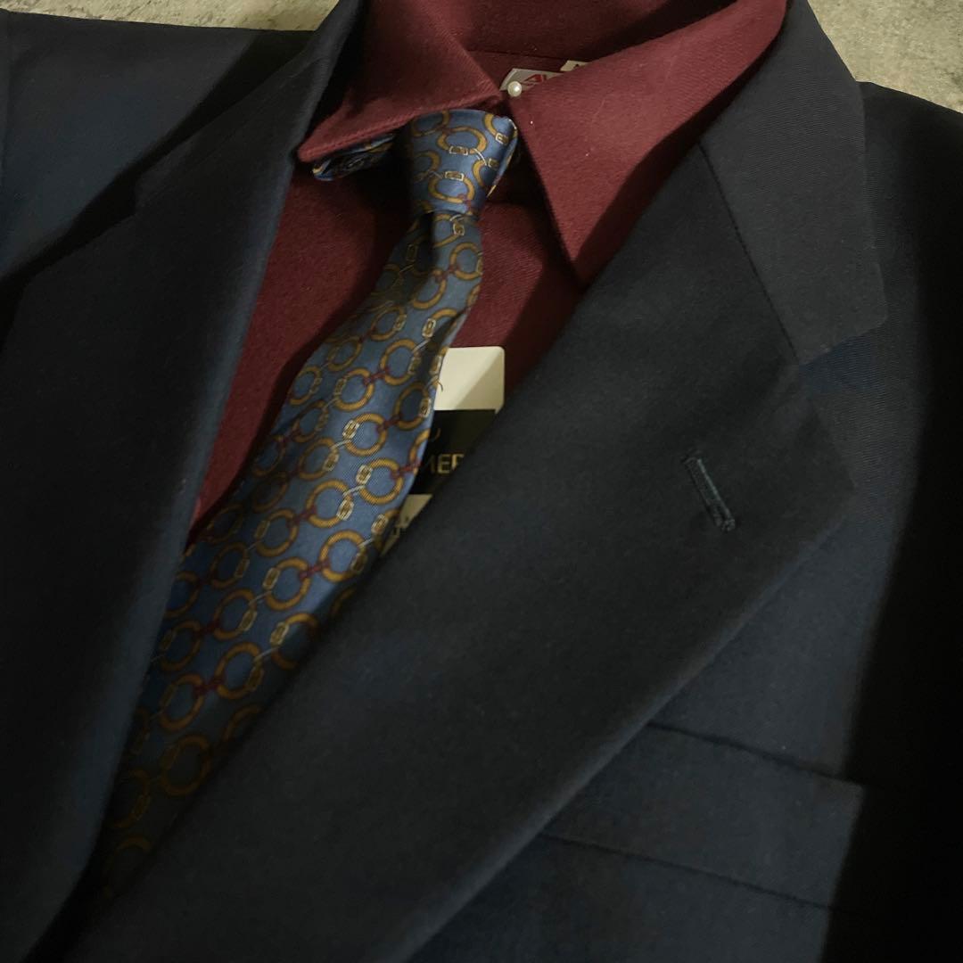 未使用 OLD GUCCI & HUGO BOSS ネクタイ コーデ 濃紺スーツ