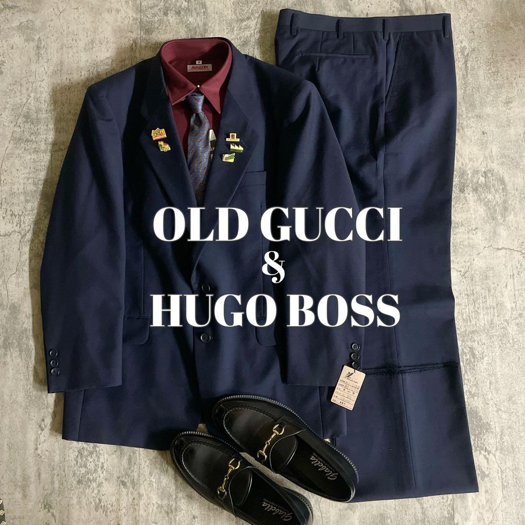 未使用 OLD GUCCI & HUGO BOSS ネクタイ コーデ 濃紺スーツ