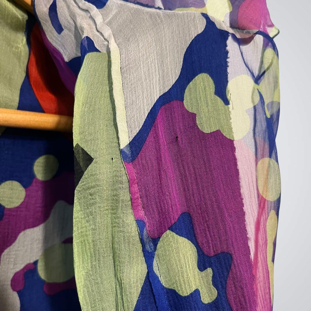 【美品】CHANEL ツイード ノーカラージャケット 42サイズ　マルチカラー