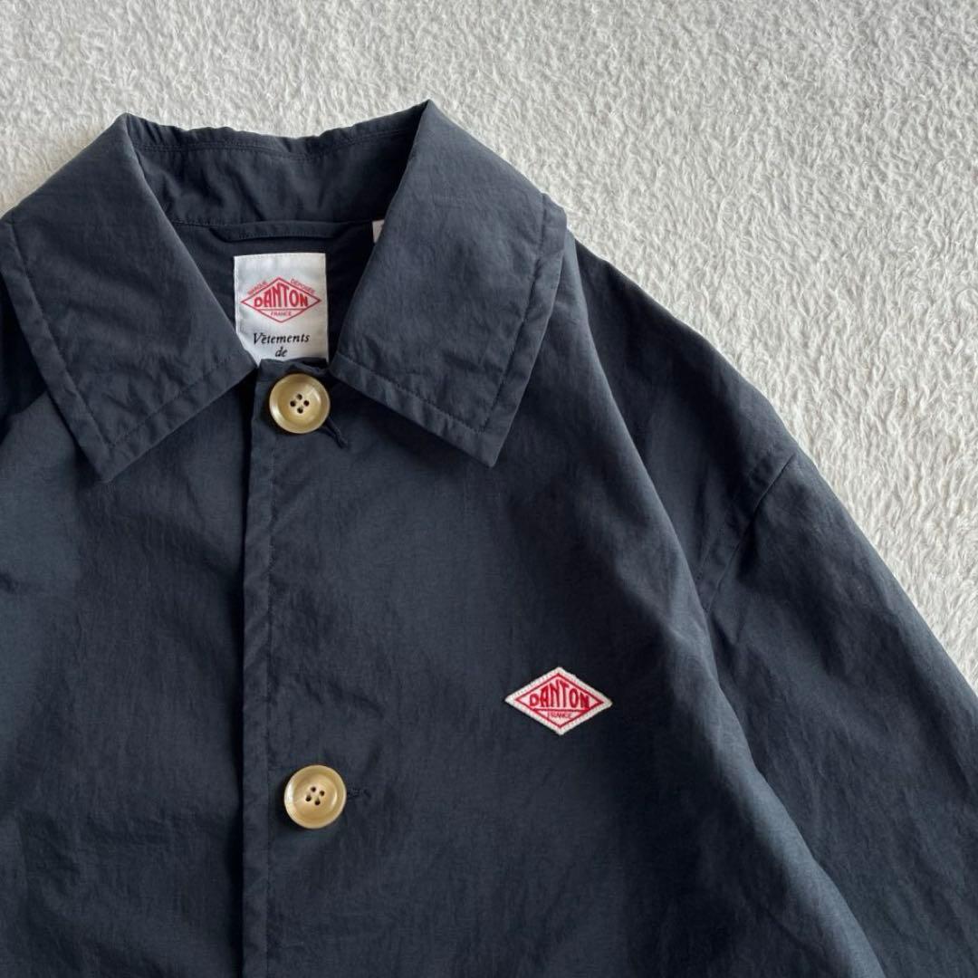 美品 ダントン Bshop ナイロンタフタ ステンカラーコート 撥水 レディース