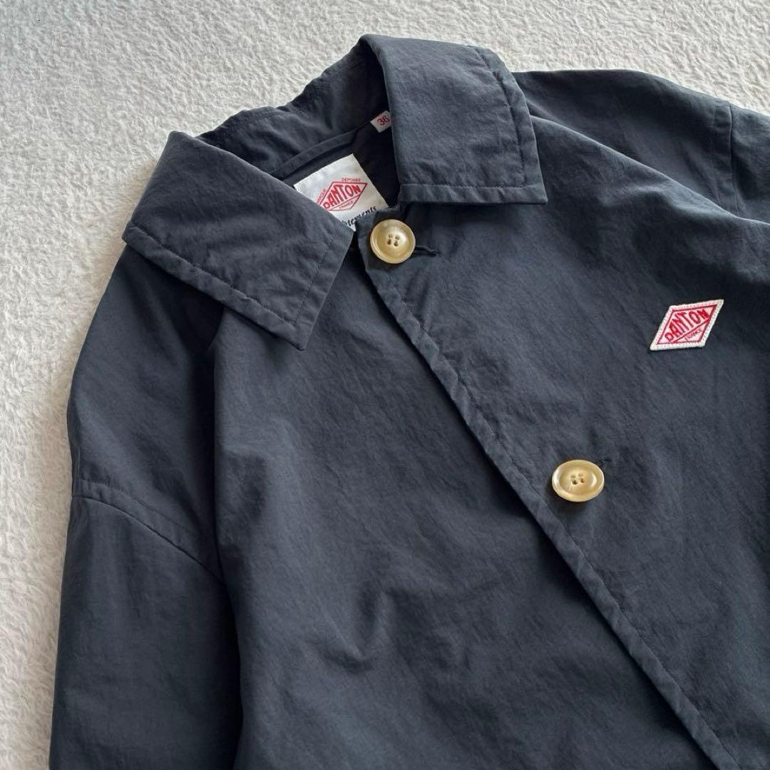 美品 ダントン Bshop ナイロンタフタ ステンカラーコート 撥水 レディース
