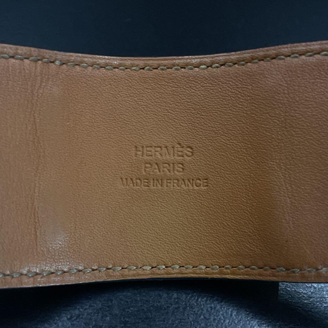 鑑定済み　エルメス コリエドシアン ブレスレット バングル レザー　ブラック