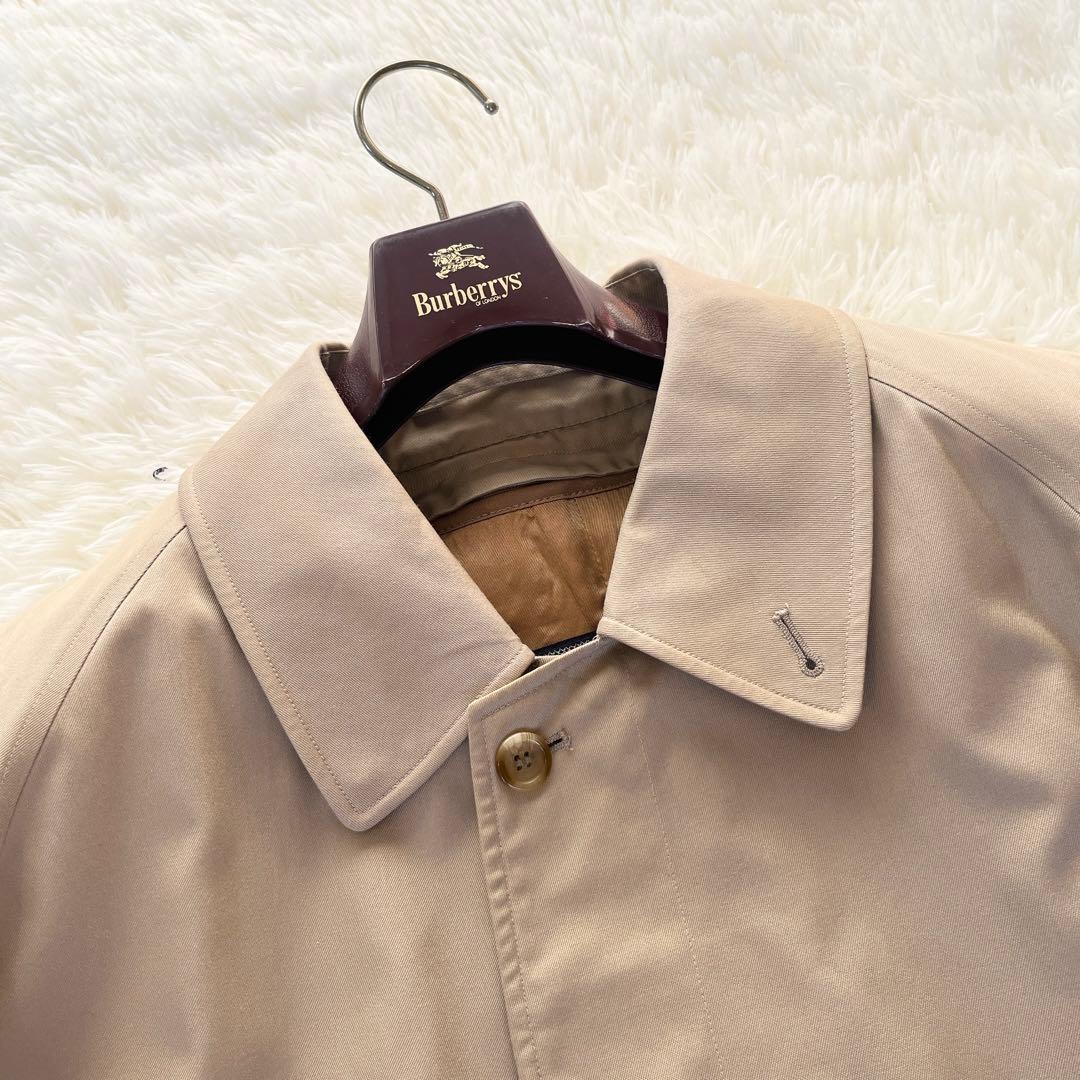 美品　英国製　バーバリー　ステンカラーコート　ベージュ　ライナー付　ノバチェック