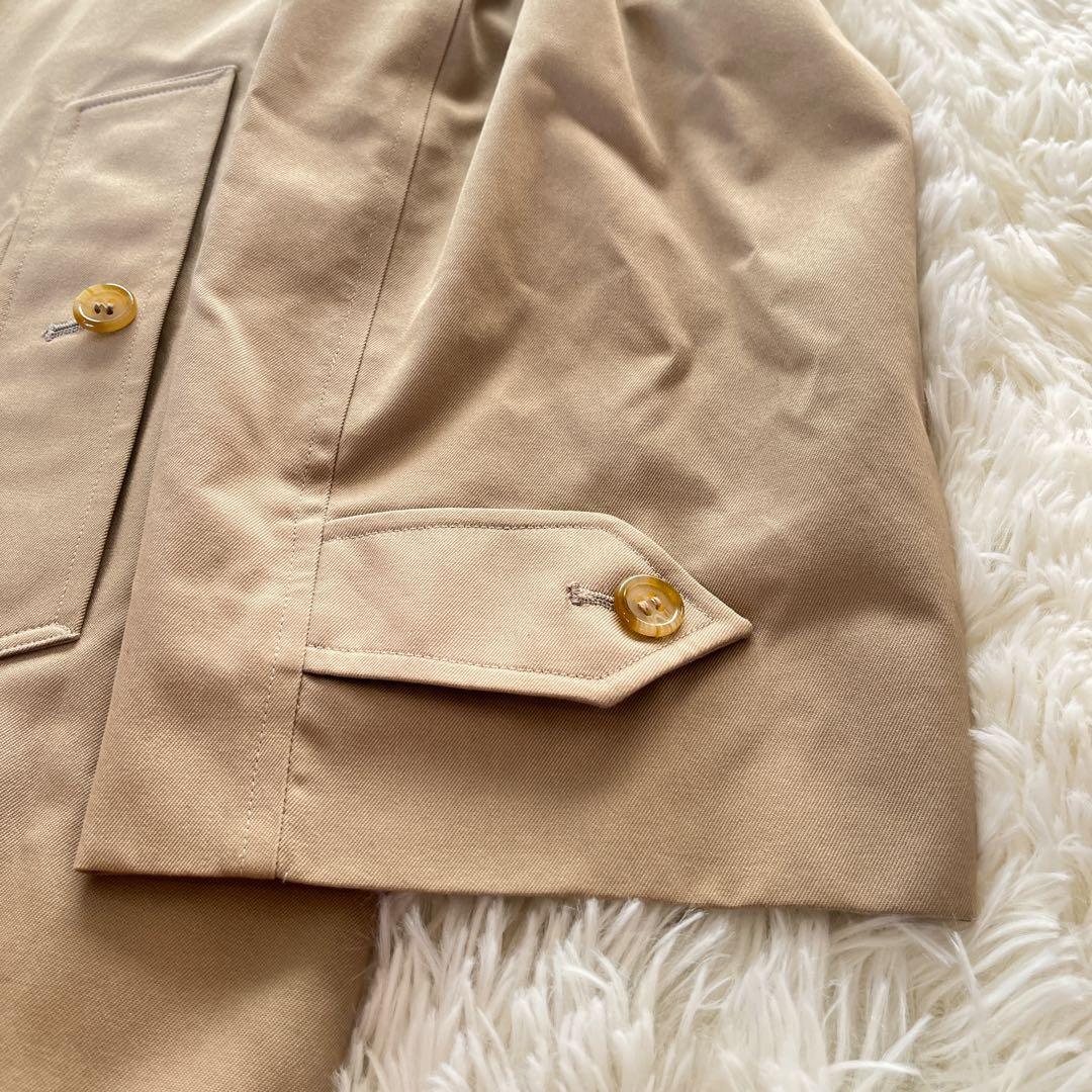 美品　英国製　バーバリー　ステンカラーコート　ベージュ　ライナー付　ノバチェック