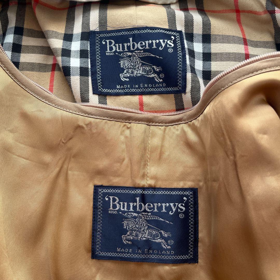 美品　英国製　バーバリー　ステンカラーコート　ベージュ　ライナー付　ノバチェック