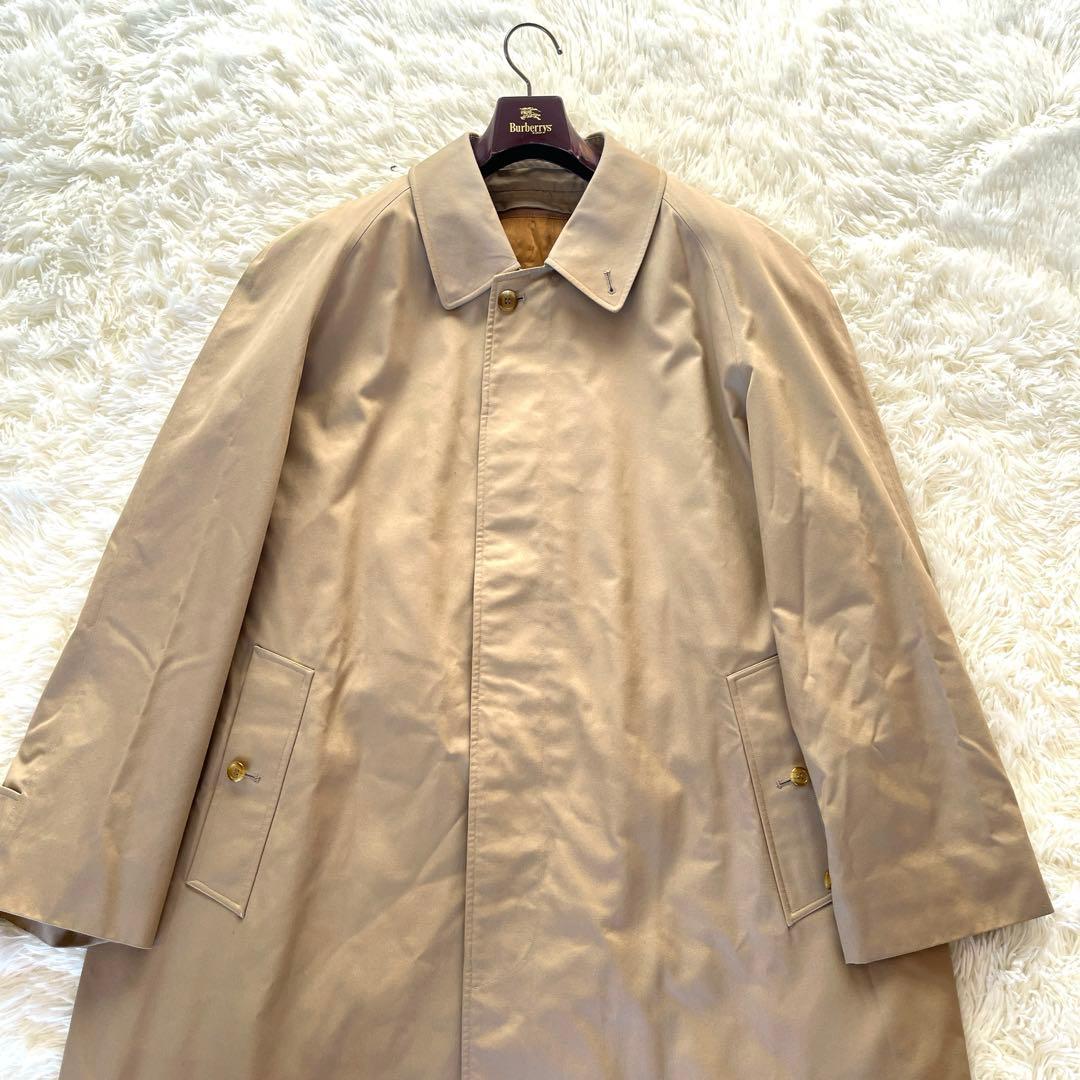 美品　英国製　バーバリー　ステンカラーコート　ベージュ　ライナー付　ノバチェック