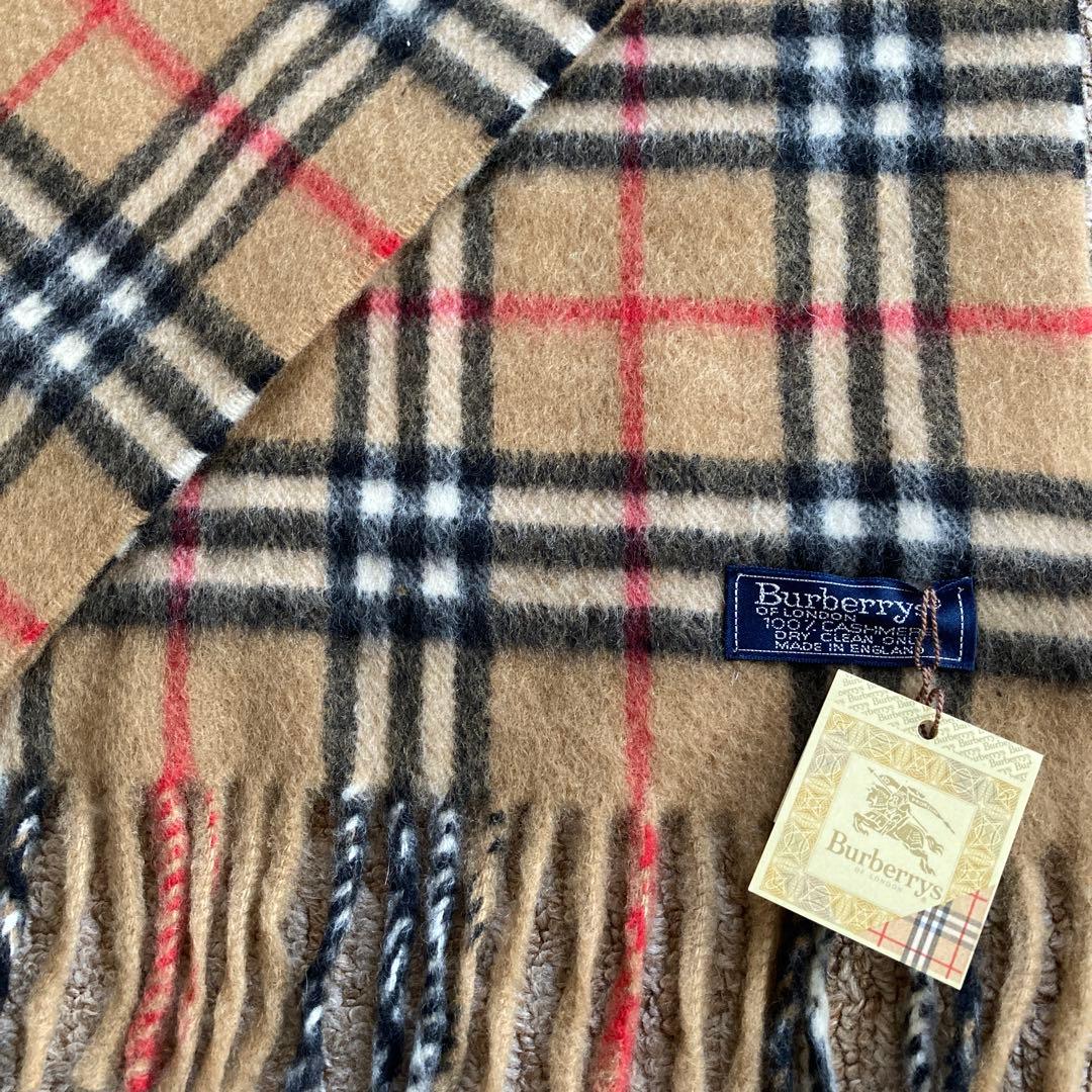 新品未使用バーバリーカシミアマフラー美品　防寒