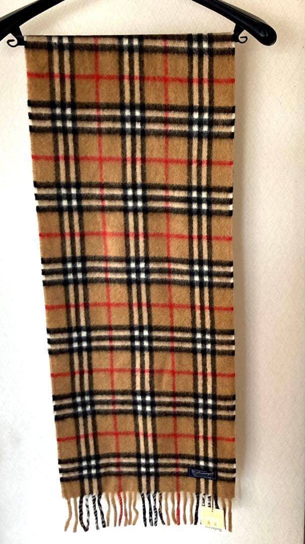 新品未使用バーバリーカシミアマフラー美品　防寒