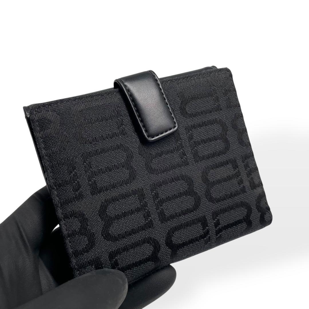 極美品　BALENCIAGA　バレンシアガ 二つ折り財布　キャンバス　レザー