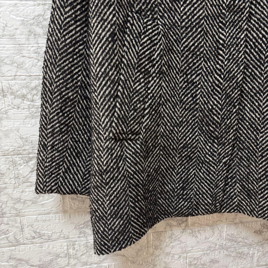 ADAM ET ROPÉ スタンドカラーウールミドルコート F 黒系