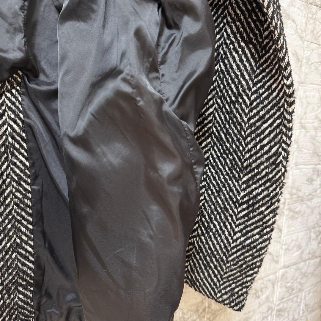 ADAM ET ROPÉ スタンドカラーウールミドルコート F 黒系