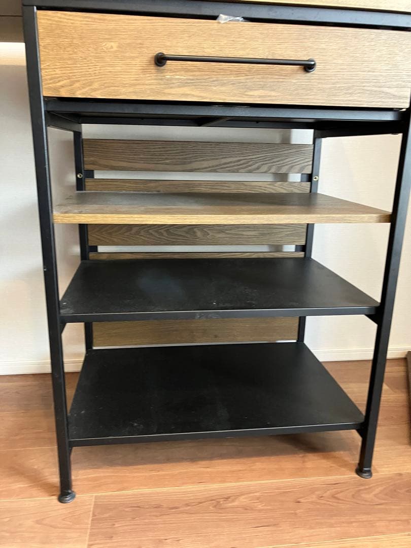 伸縮式キッチンカウンター 木目調 LOWYA