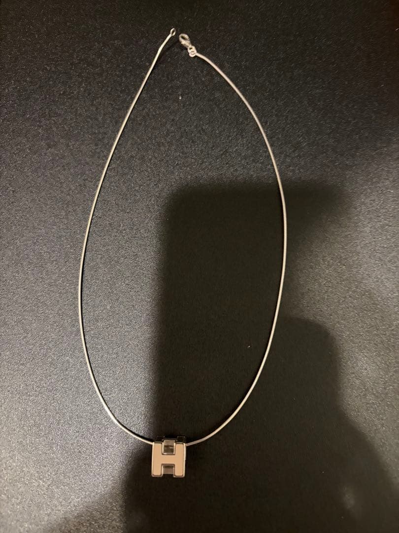 ヒ*ツ様 【極美品】エルメス Hキューブ ネックレス シルバー×アイボリー