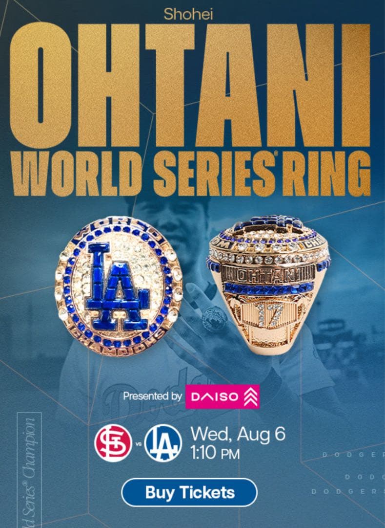 【球場配布】大谷翔平 チャンピオンリング ドジャース ドジャースタジアム