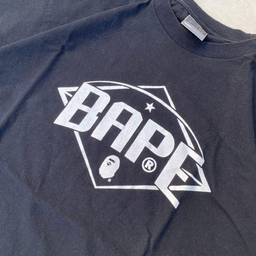 90s 00s A BATHING APE Tシャツ ブラック XL プリント