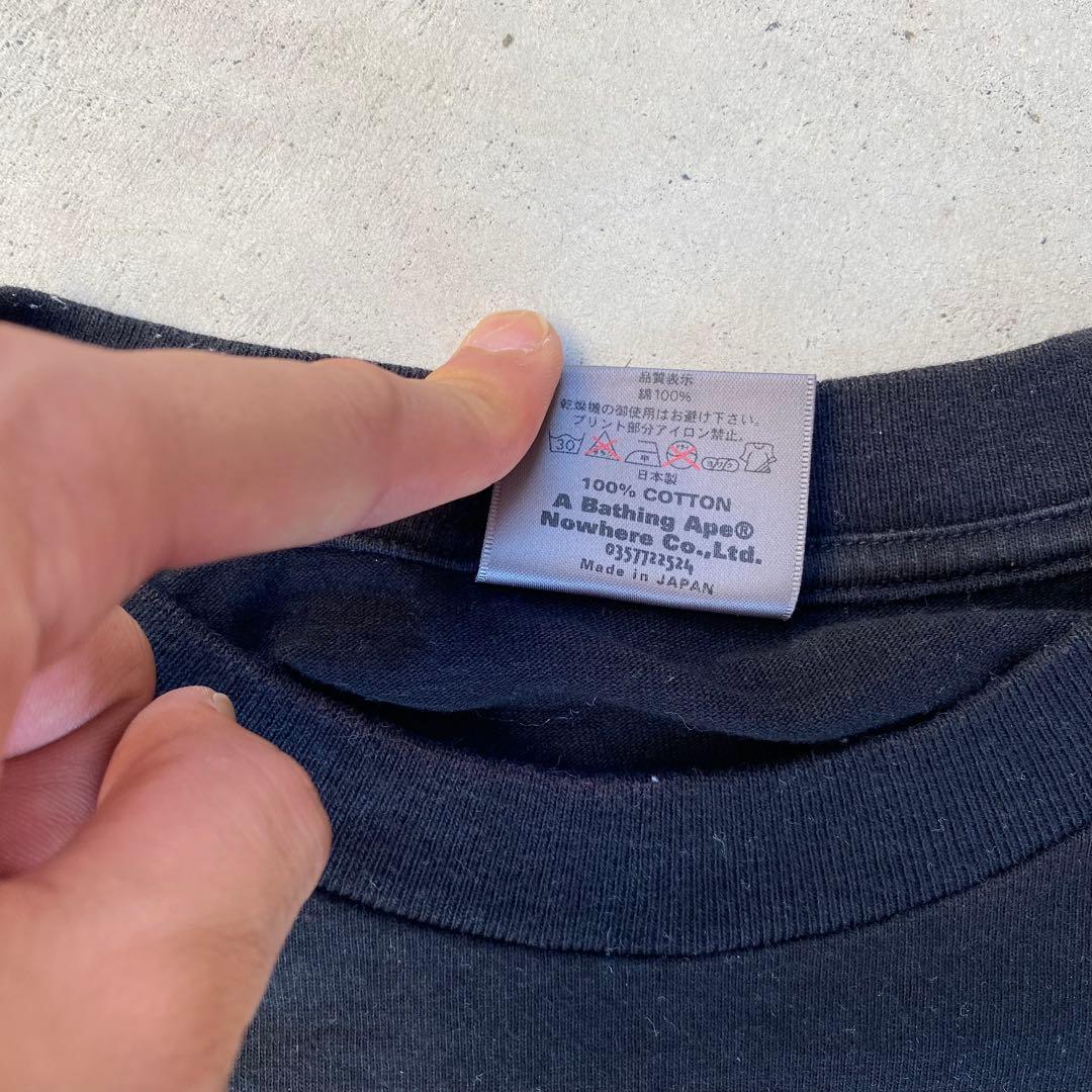 90s 00s A BATHING APE Tシャツ ブラック XL プリント