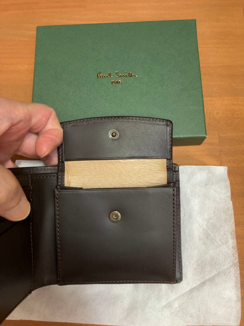 【新品未使用】ポールスミス ✨高級コードバン✨二つ折財布✨ブラウン✨希少