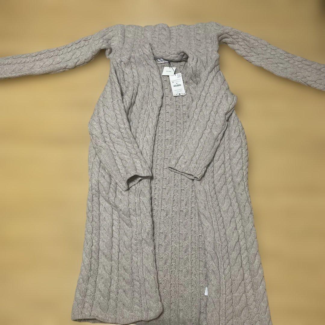 ZARA ケーブルニット　コート　カーディガン　ストール