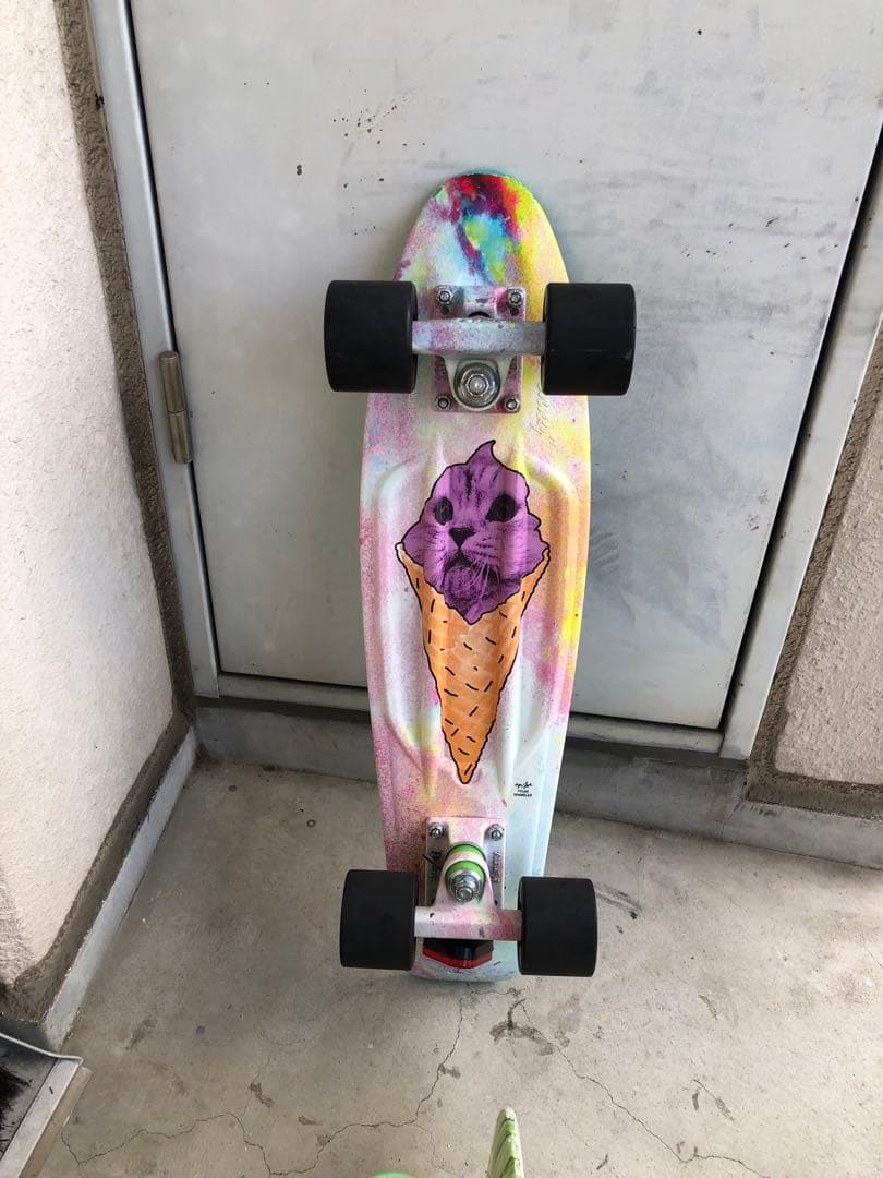 アイスクリームコーン猫イラストスケートボード