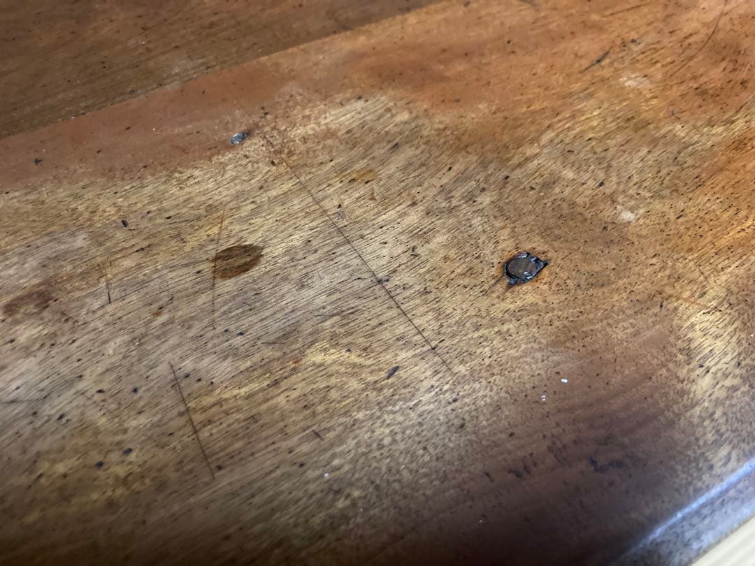 アンティーク　木製片袖机 引き出し付き