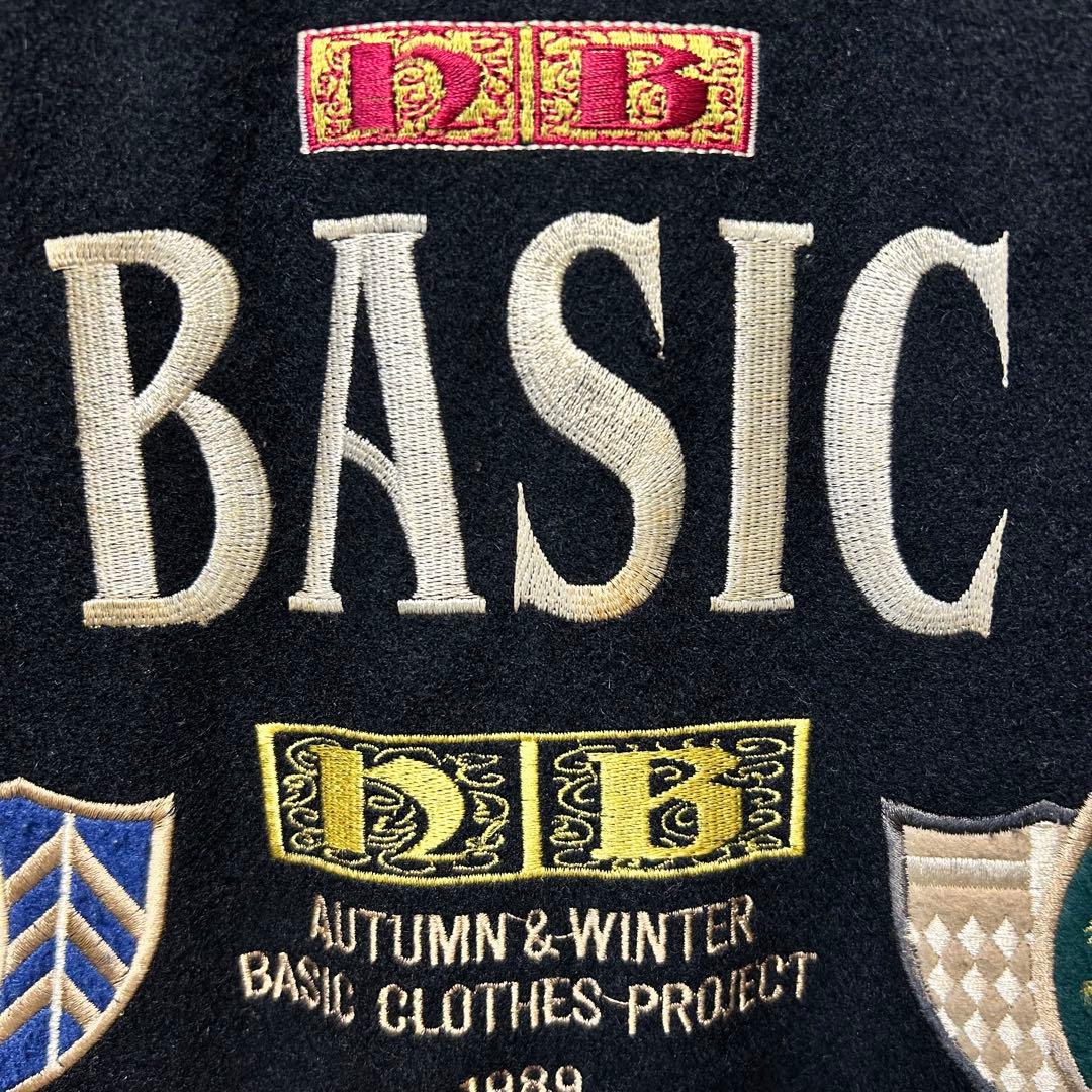 古着　90s ヴィンテージ スタジャン　刺繍　オールブラック　本革レザー　希少