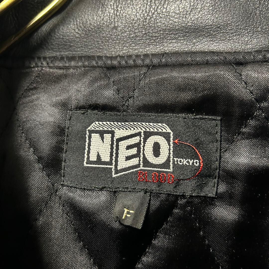 古着　90s ヴィンテージ スタジャン　刺繍　オールブラック　本革レザー　希少