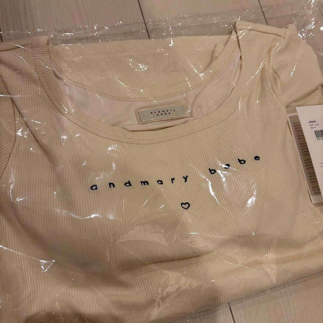 andmary Mybebe logo tops アイボリー