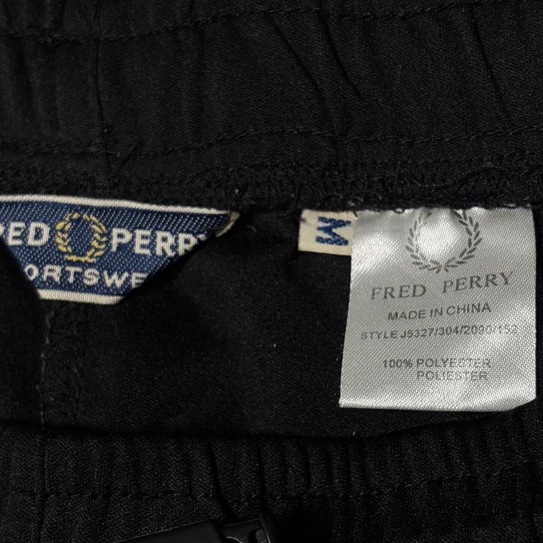 FRED PERRY フレッドペリー ジャージ パンツズボン M 黒 ブラック赤