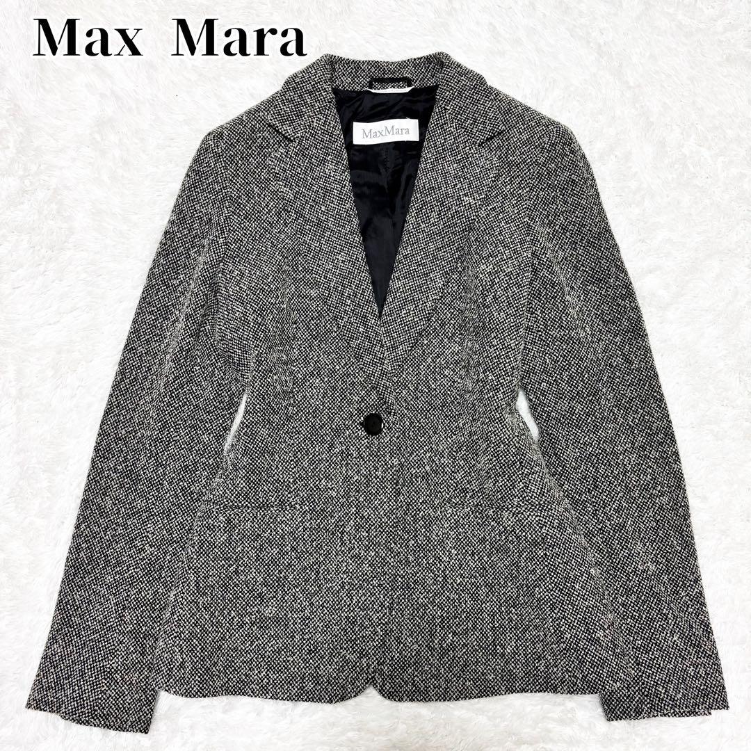 ぷるぷる 　MAX MARA 白タグ ツイード ウール テーラード
