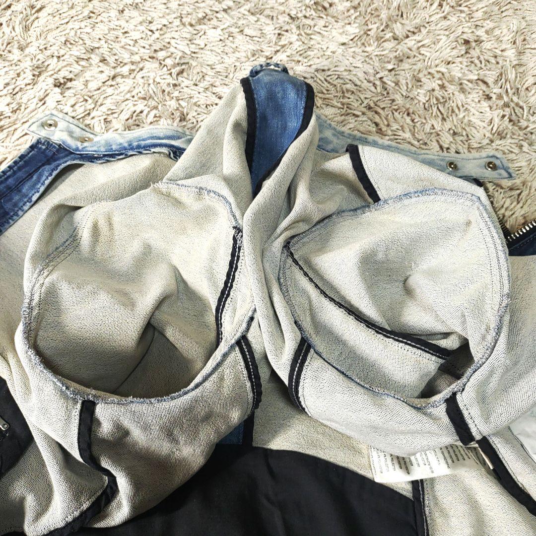 【XL・良品】DIESEL　ディーゼル　デニムジャケット　インディゴ　ライダース
