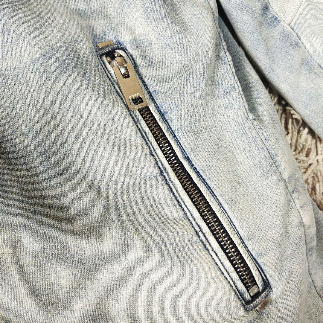 【XL・良品】DIESEL　ディーゼル　デニムジャケット　インディゴ　ライダース