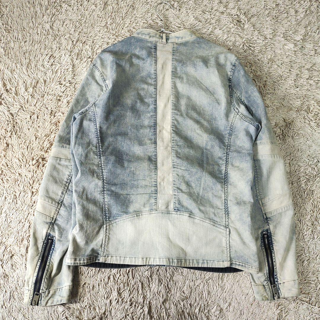 【XL・良品】DIESEL　ディーゼル　デニムジャケット　インディゴ　ライダース