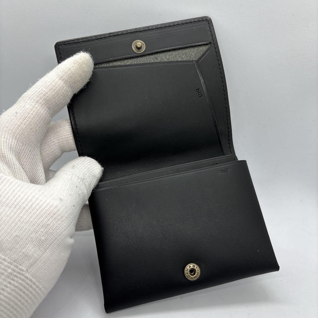 【未使用に近い】Lampan　ランパン　コンパクト財布　お札まっすぐ　ブラック