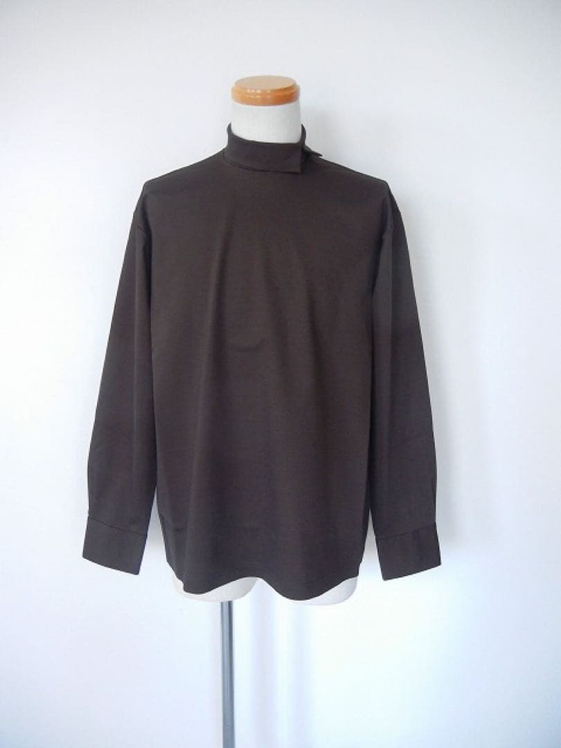 kolor ハイゲージコットンストレッチ ハイネック カットソー　ブラウン