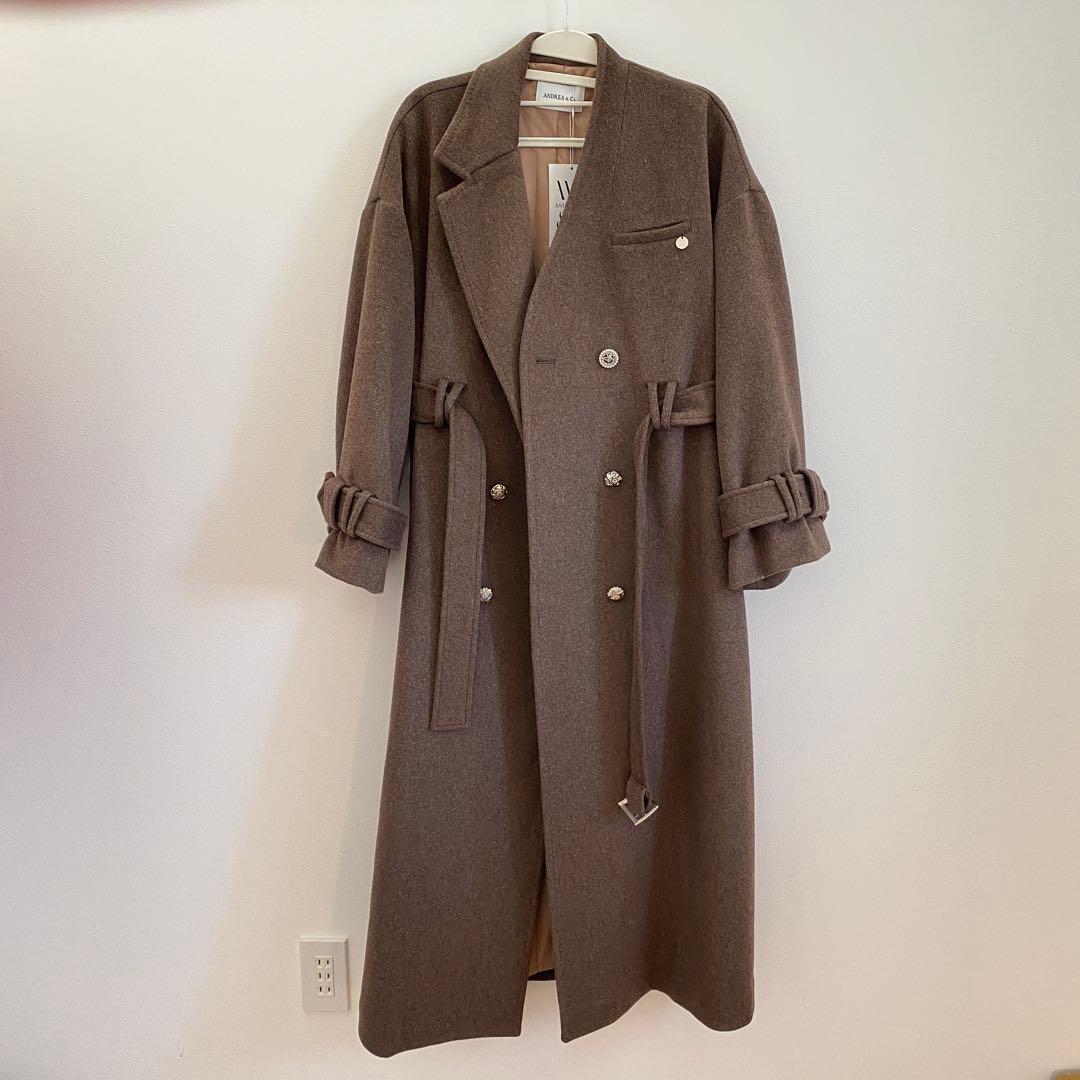 完売品 andrea&co 2023 ロングコート ブラウン アウター