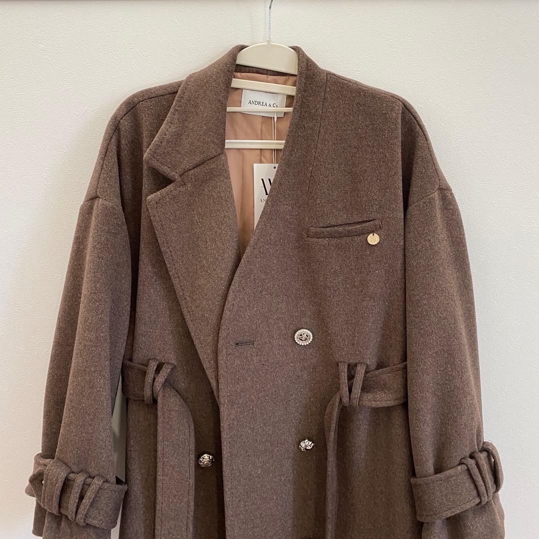 完売品 andrea&co 2023 ロングコート ブラウン アウター