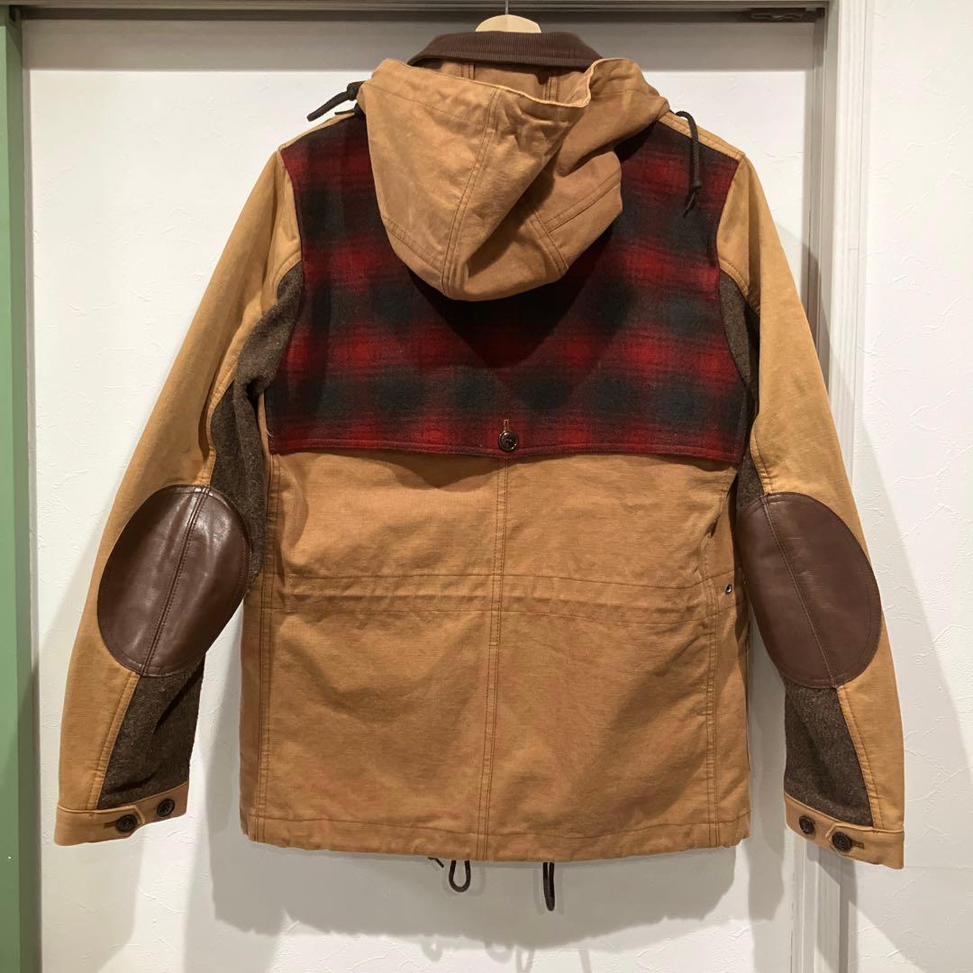 美品 ジュンヤワタナベマン ダッグ生地 カバーオールマウンテンパーカー ブラウン