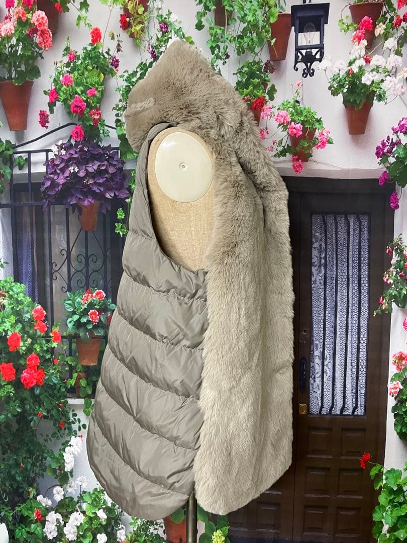 233新品koibitomisaki　エコファーたっぷり♪ダウン切り替えベスト