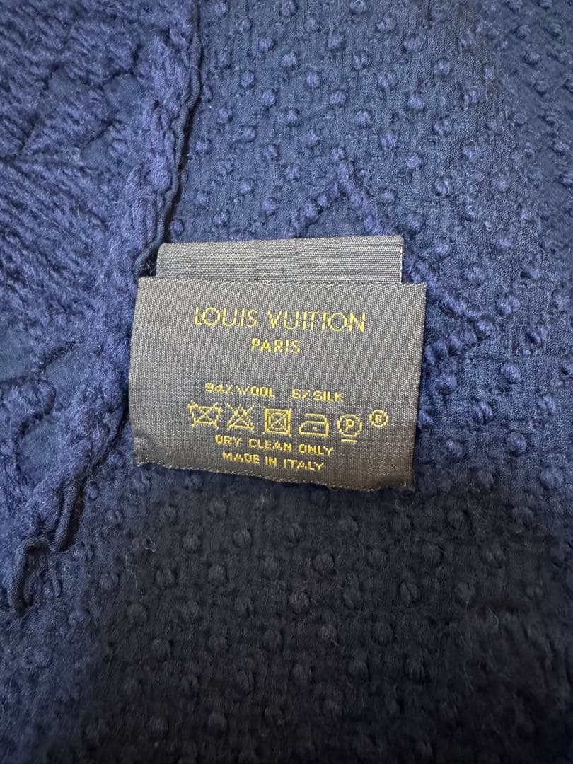 Louis Vuitton ネイビー マフラー⭐︎混シルク