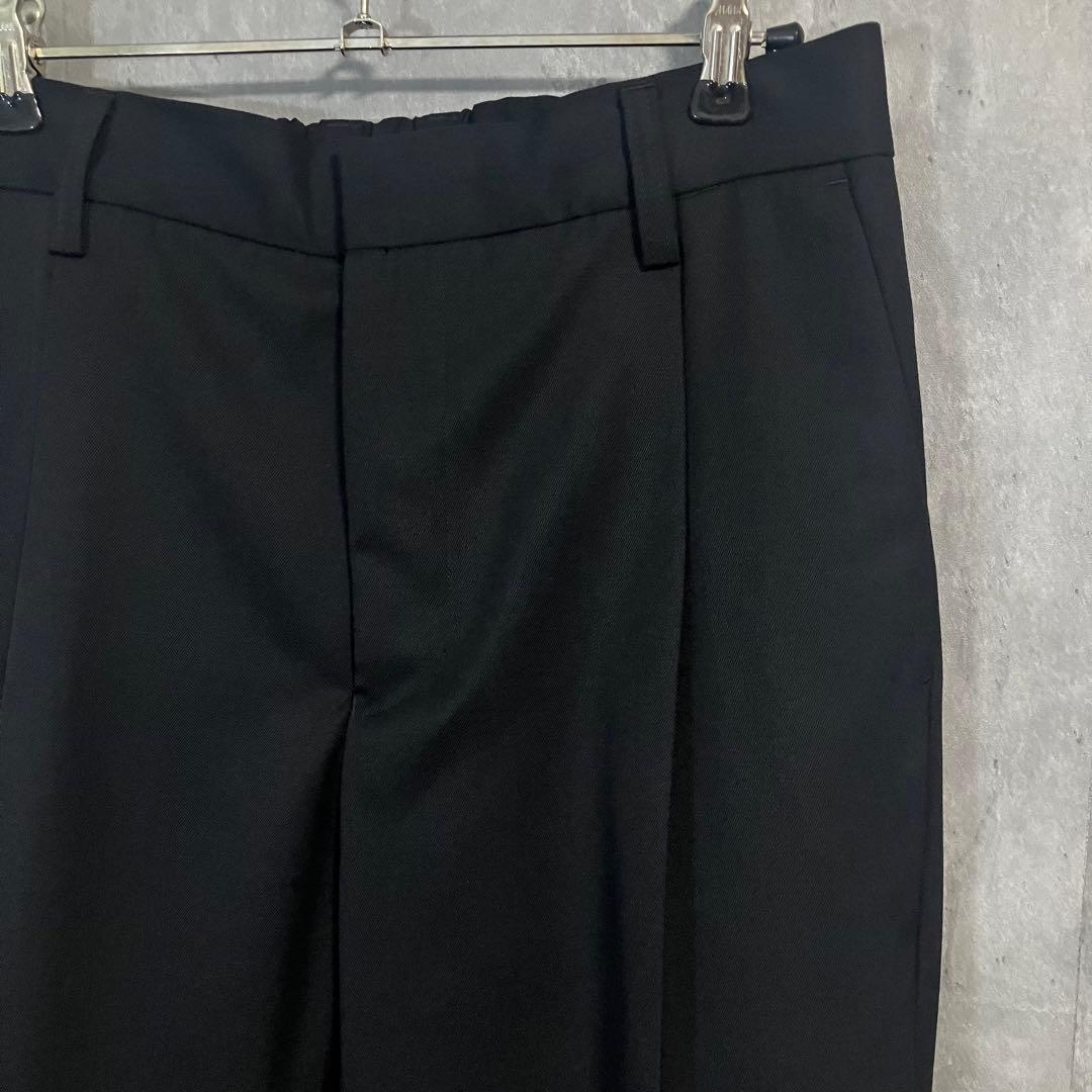 yuan様MBハイエンド尾州ウールスリムスラックス（フルレングス）ブラック S