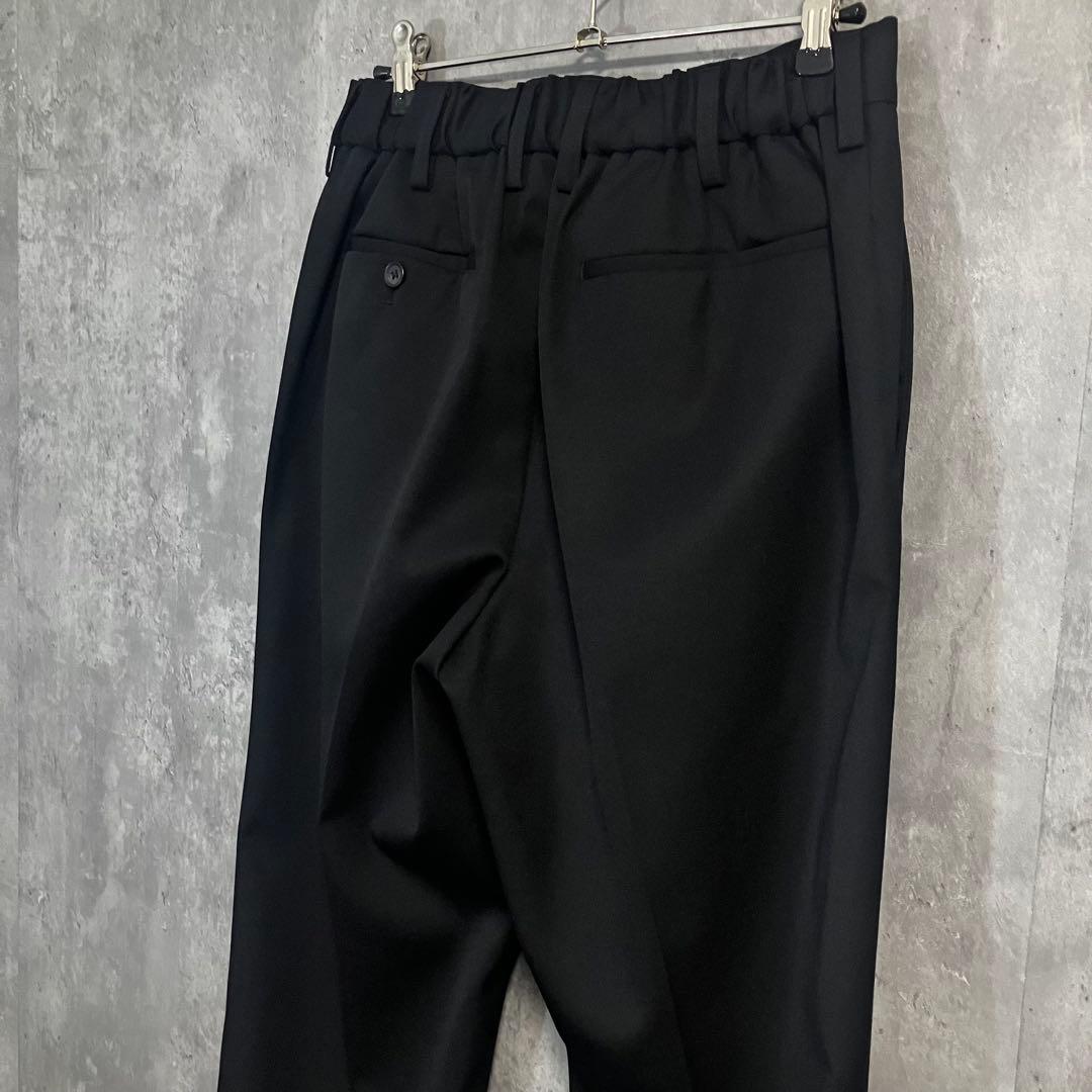 yuan様MBハイエンド尾州ウールスリムスラックス（フルレングス）ブラック S