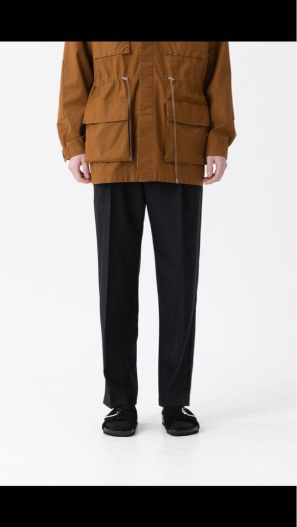 yuan様MBハイエンド尾州ウールスリムスラックス（フルレングス）ブラック S