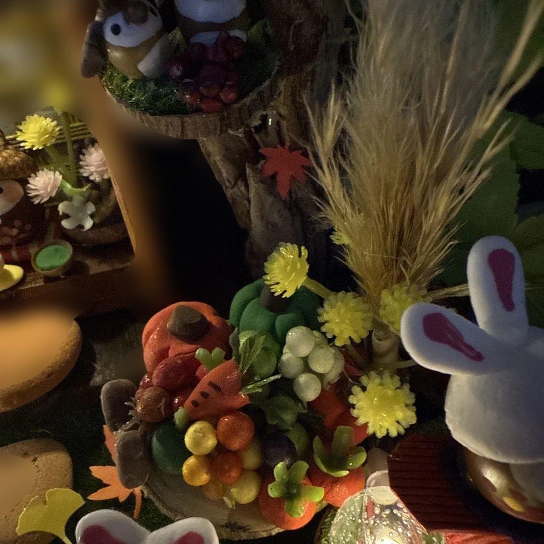 どんぐりアート♡秋のライト付きオブジェ ＆お月見オブジェライト付き♡