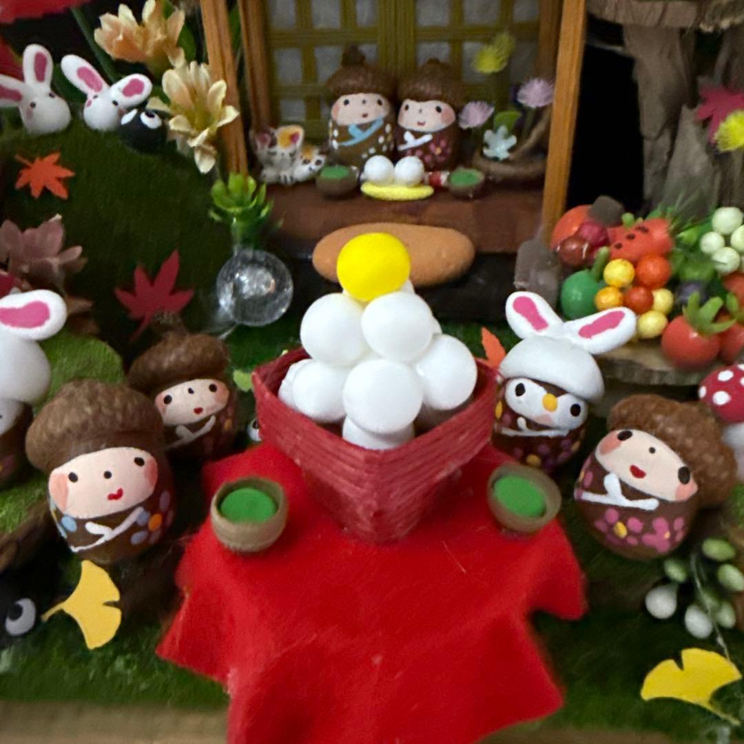 どんぐりアート♡秋のライト付きオブジェ ＆お月見オブジェライト付き♡