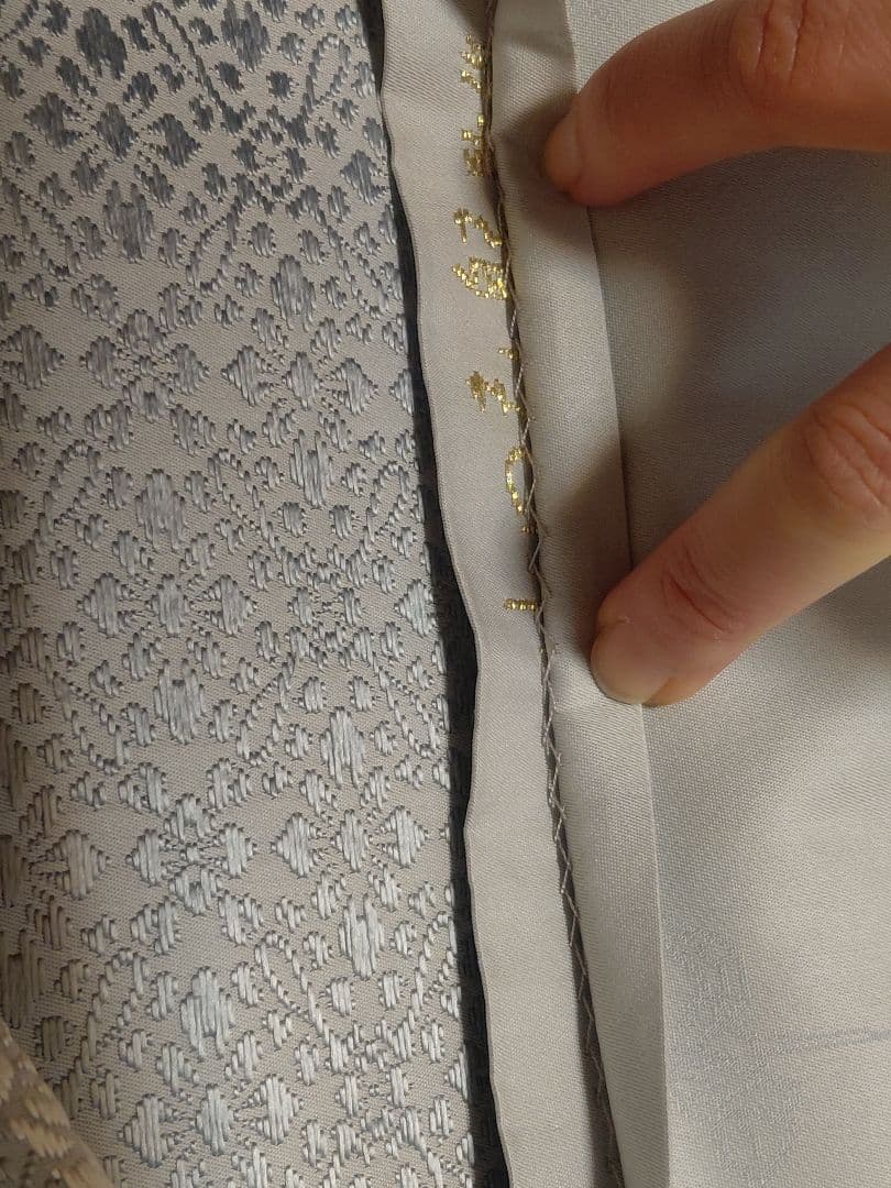 た*マ様 お太鼓の皺無しです　皇室御用達　山口美術織物　山口弘躬　小葵地葡萄鏡文