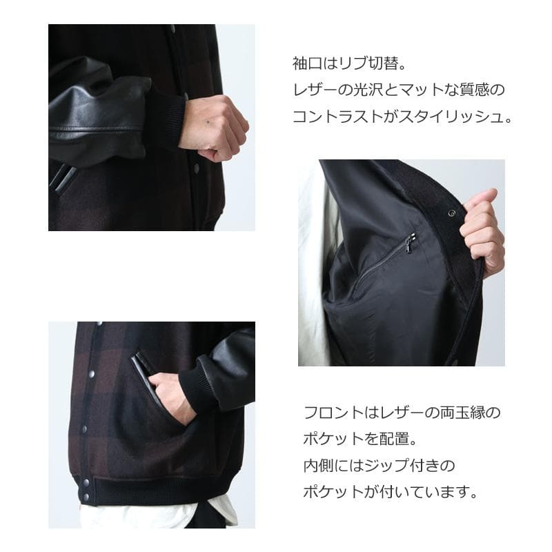 VAINL ARCHIVE アワードジャケット DANIL スタジャン レザー