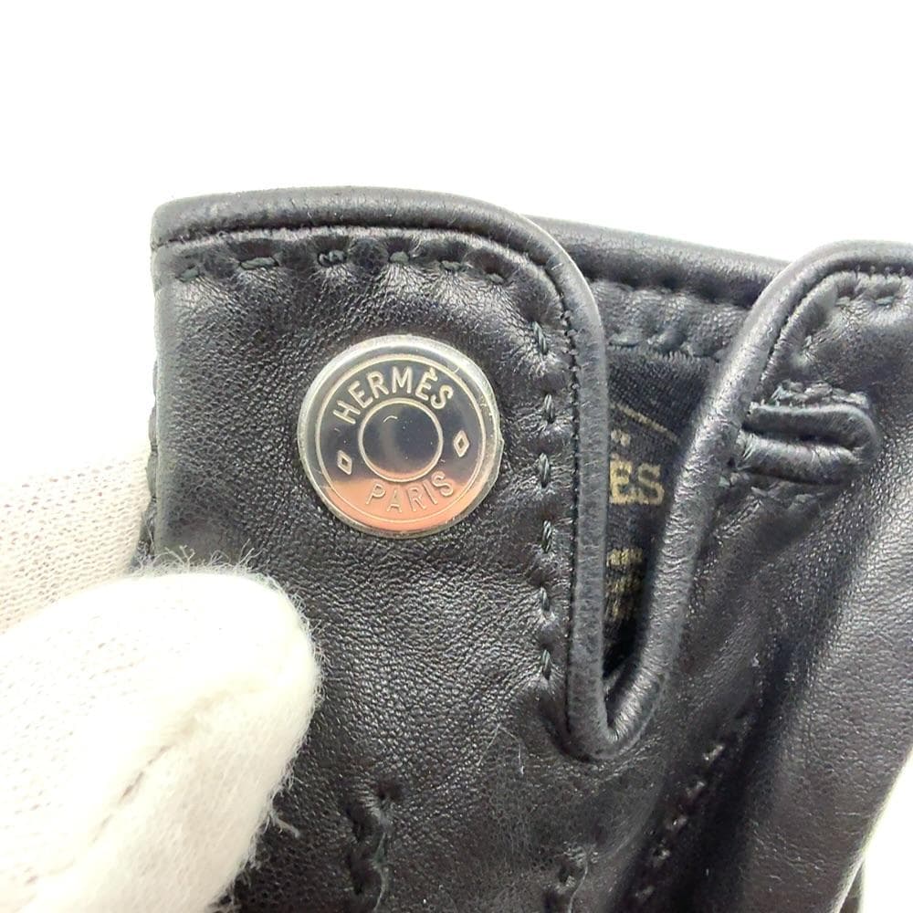 ◇エルメス◇ラムスキン/セリエ/手袋/ブランド/ブラック