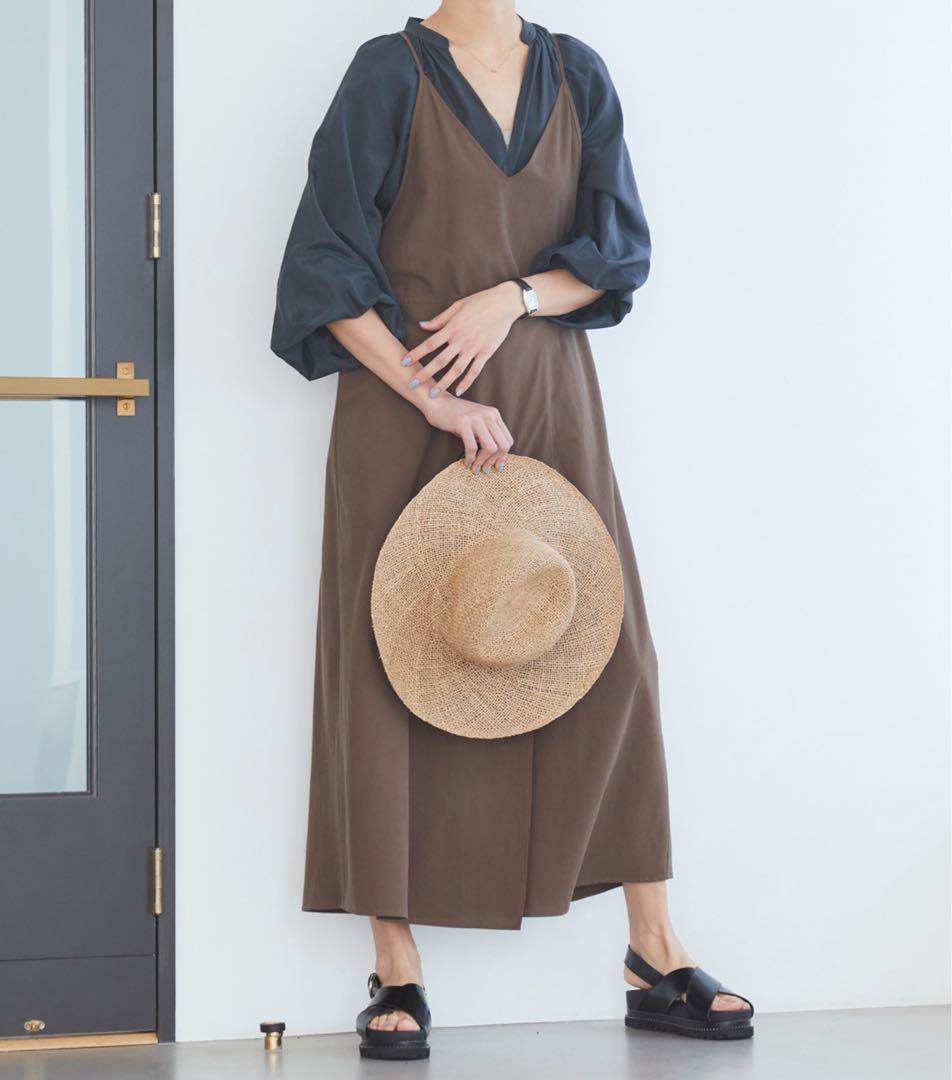 ドレスハーセルフ　サロペット/シルクコットン　未使用　ブラウン