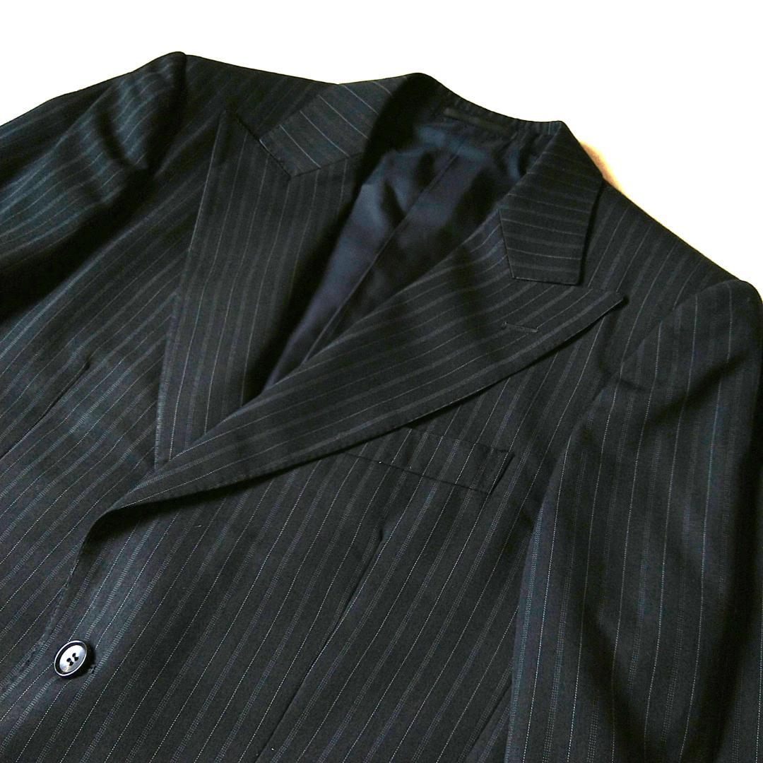 【極美品 希少】GUCCI セットアップ スーツ 黒 ストライプ L メンズ