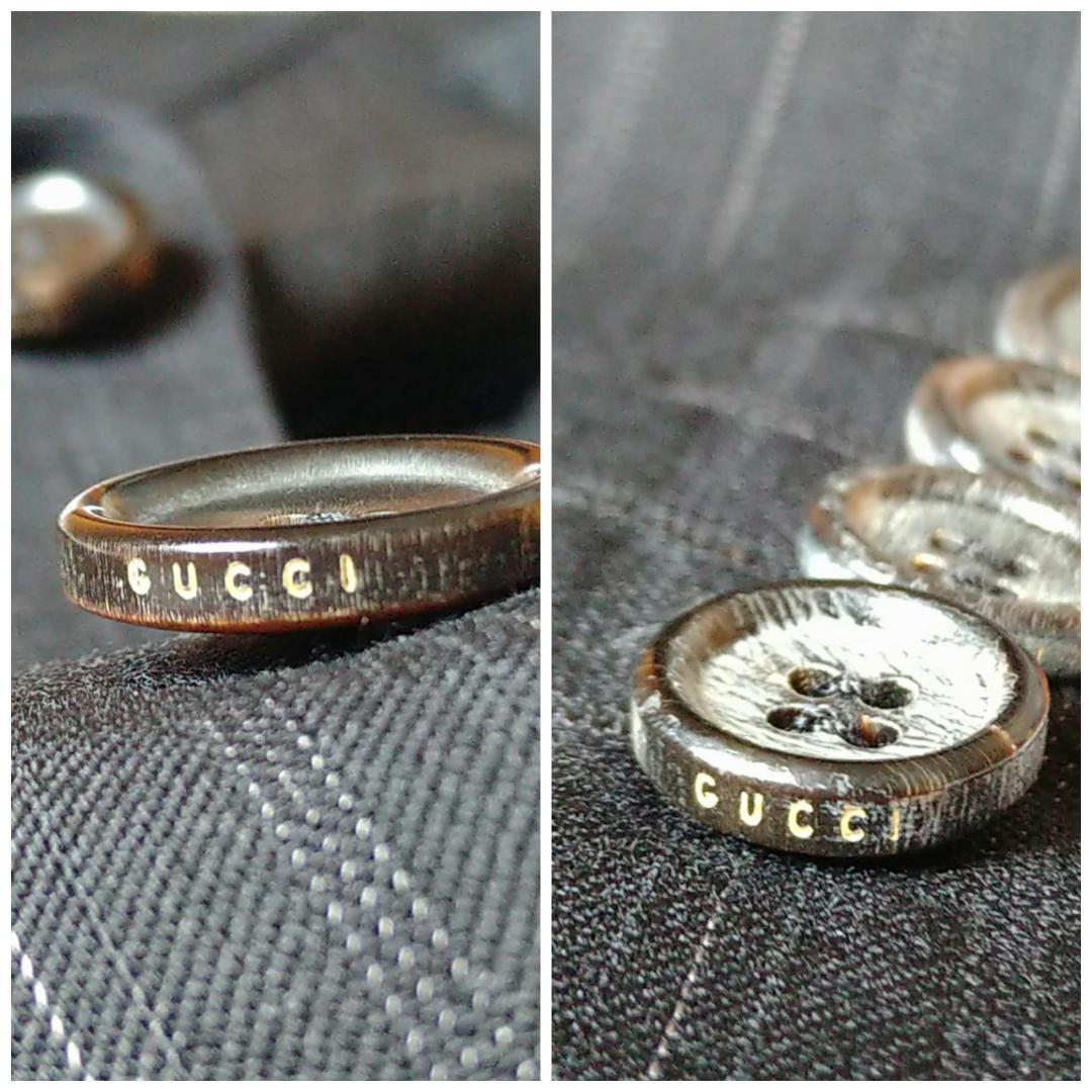 【極美品 希少】GUCCI セットアップ スーツ 黒 ストライプ L メンズ